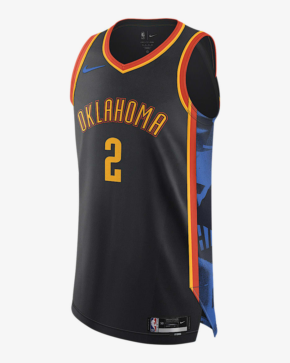 Nike Shai Gilgeous Alexander Oklahoma City Thunder 2024 25 City Edition Men s Dri Fit ADV NBA Authentic Black